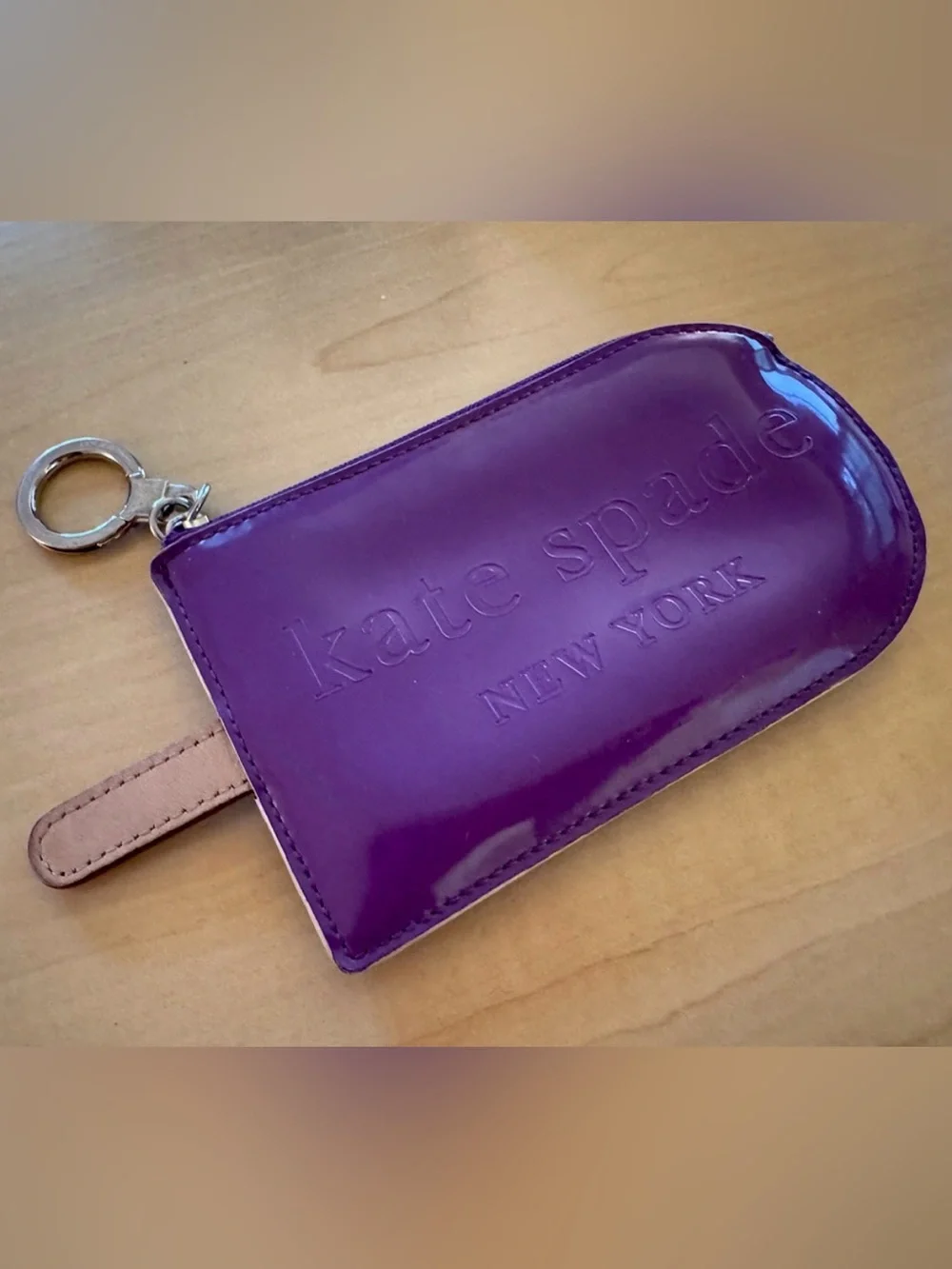 Kate Spade Vintage Purple Popsicle Flavor of the Month Coin Purse Keychain